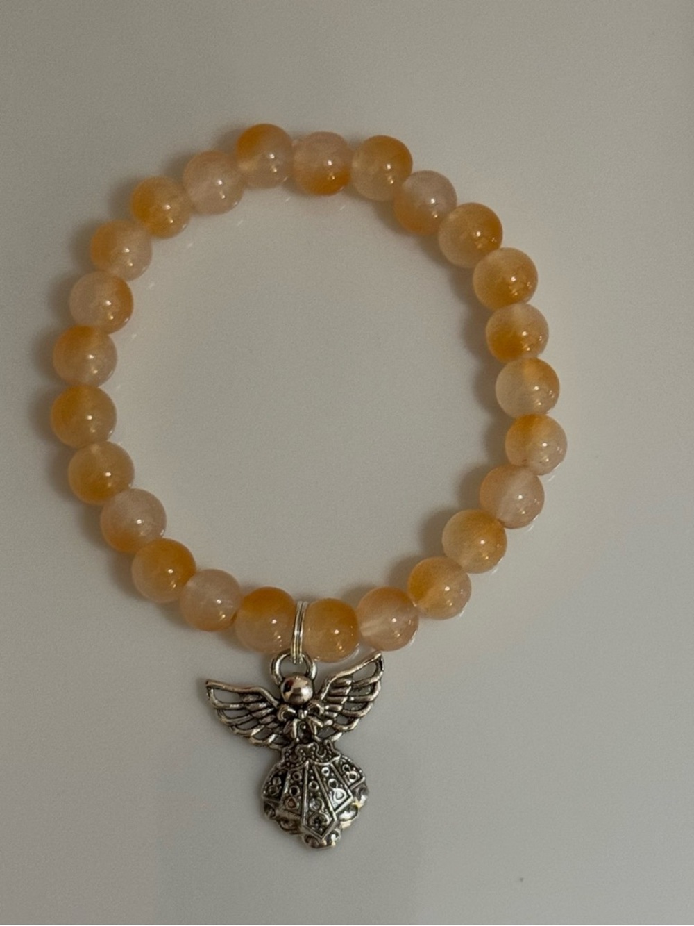 Beaded Orange Blend Angel Charm Bracelet - Women Jewelry